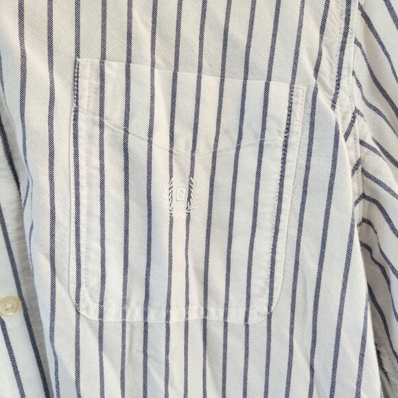 Chaps White Striped Button Up Cotton Shirt - Picture 6 of 10